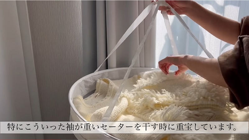 >
袖が重いセーターも伸びずに干せる!