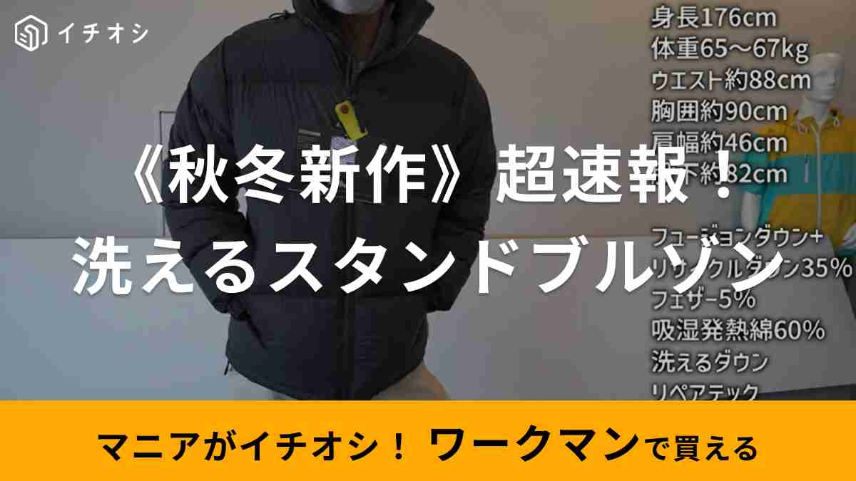 ワークマン】のスタンドブルゾンは「洗えるフュージョンダウン」の秋冬